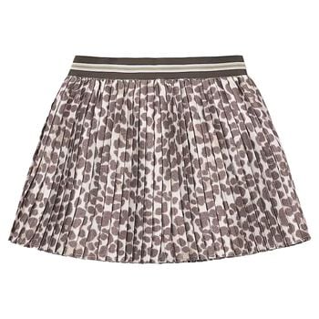 Girls Beige & Ivory Pleated Skirt