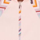 Girls Pink Zig Zag Hooded Zip Up Top, 1, hi-res