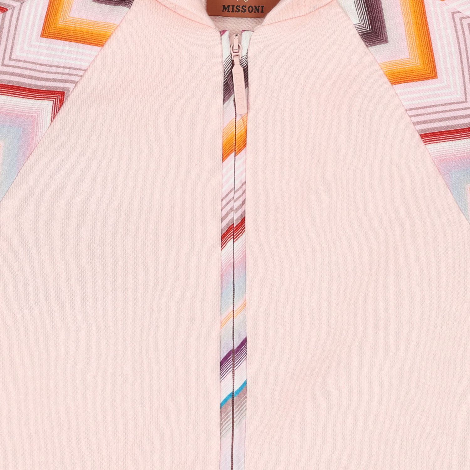 Girls Pink Zig Zag Hooded Zip Up Top, 1, hi-res