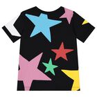 Girls Black Stars Logo T-Shirt, 1, hi-res