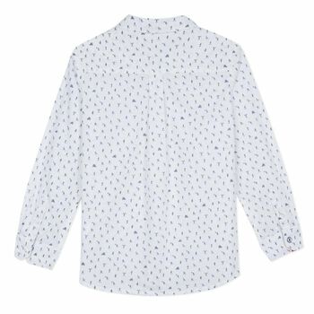 Boys White Printed Shirt