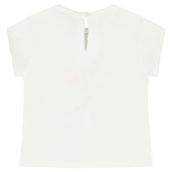 Younger Girls White Butterfly T-Shirt