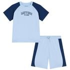 Boys Blue Logo Shorts Set, 1, hi-res