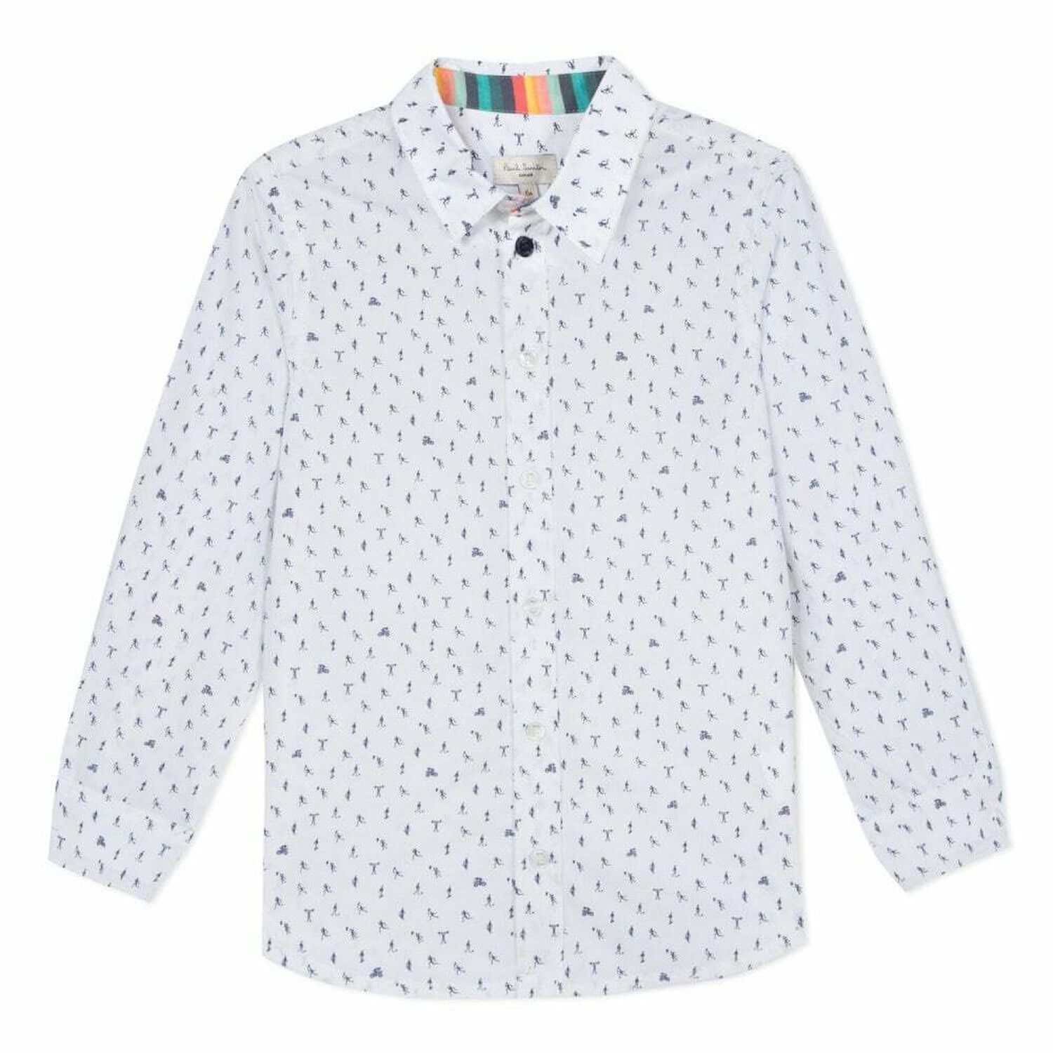 Boys White Printed Shirt, 1, hi-res image number null