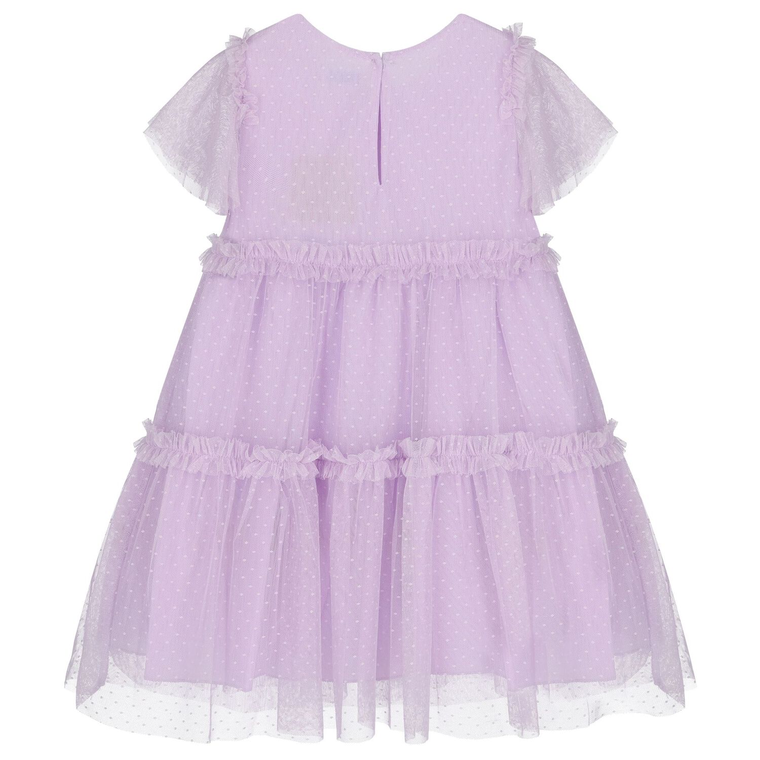 Girls Lilac Tulle Dress, 2, hi-res