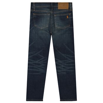 Boys Blue Denim Logo Jeans