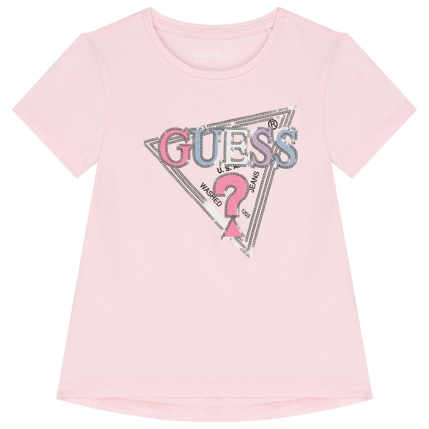 Girls Pink Embellished Logo T-Shirt, 4, hi-res image number null