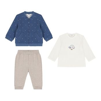 Baby Boys Blue & White Logo Tracksuit Set