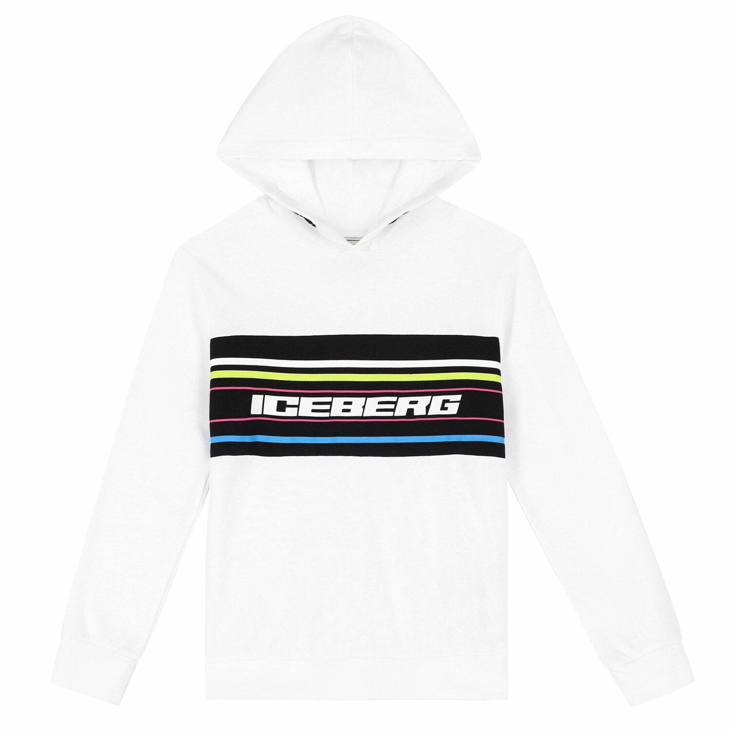 Boys White & Black Logo Hooded Top, 1, hi-res image number null