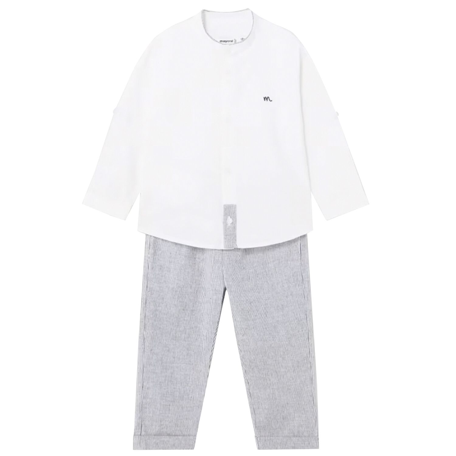 Younger Boys White & Blue Trouser Set, 1, hi-res image number null