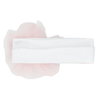 Baby Girls White & Pink Flower Headband