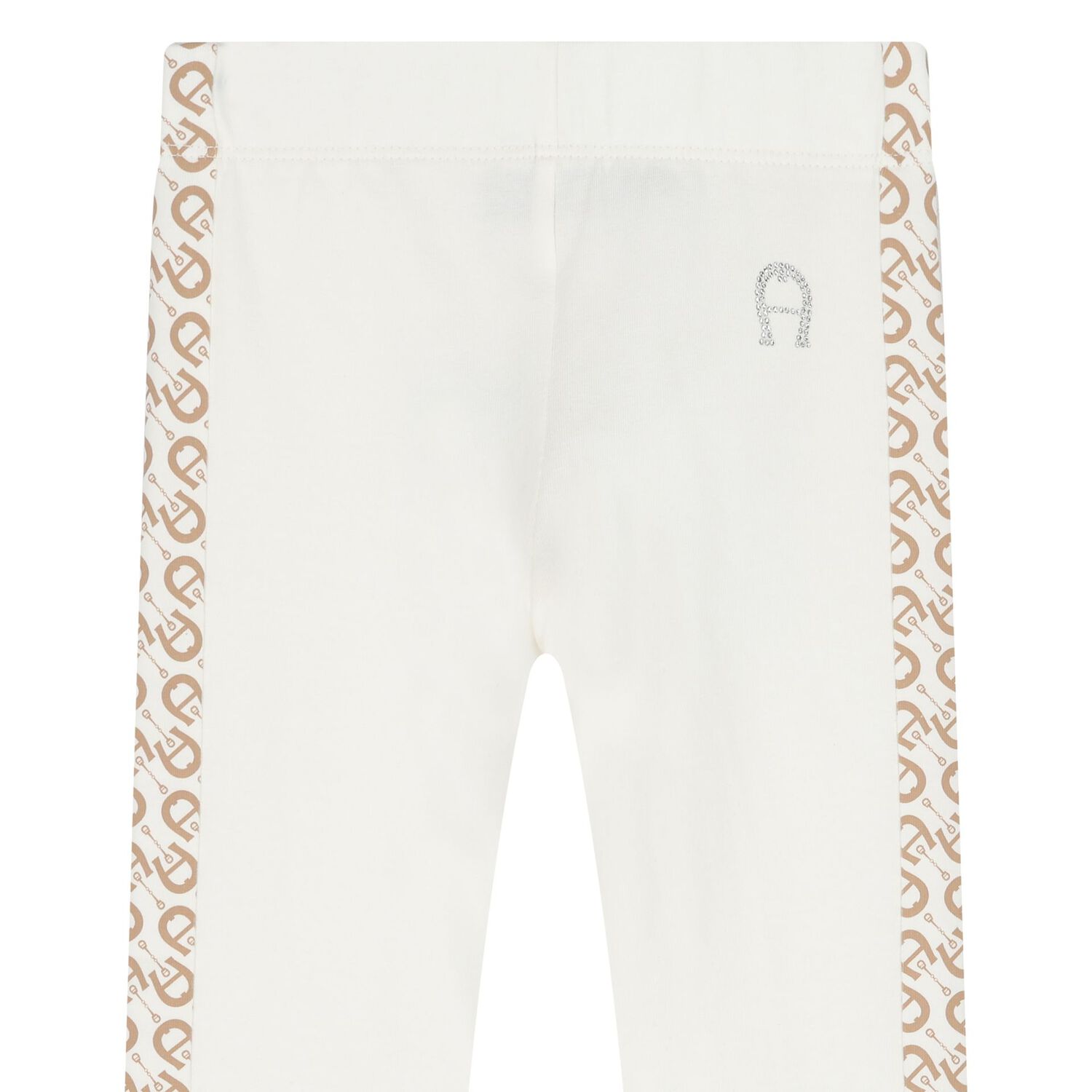 Younger Girls Ivory Logo Leggings, 1, hi-res