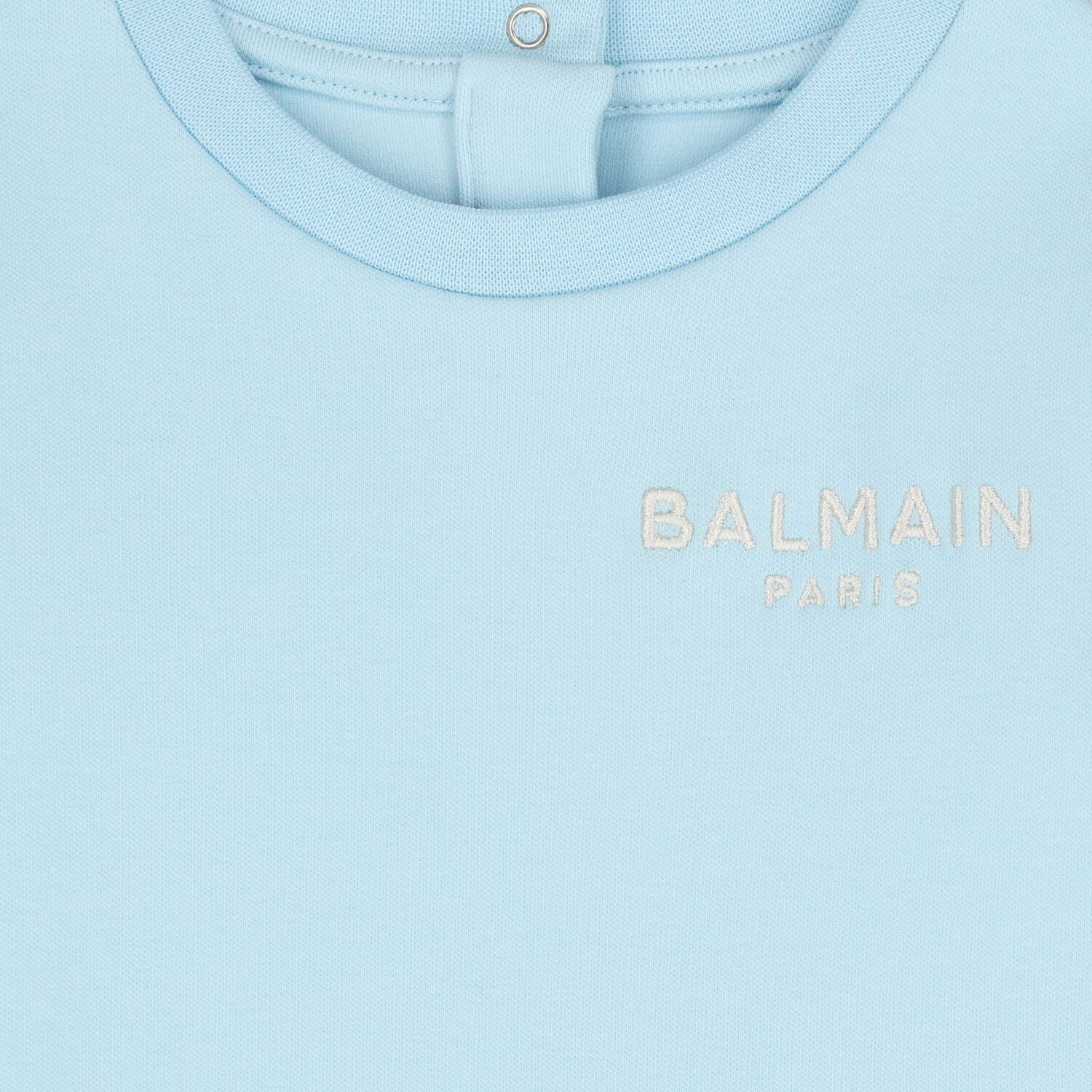 Baby Boys Blue Logo Babygrow Gift Set, 3, hi-res