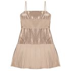 Girls Gold Pleated Dress, 1, hi-res
