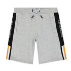 Boys Grey & Black Cotton Short, 1, hi-res