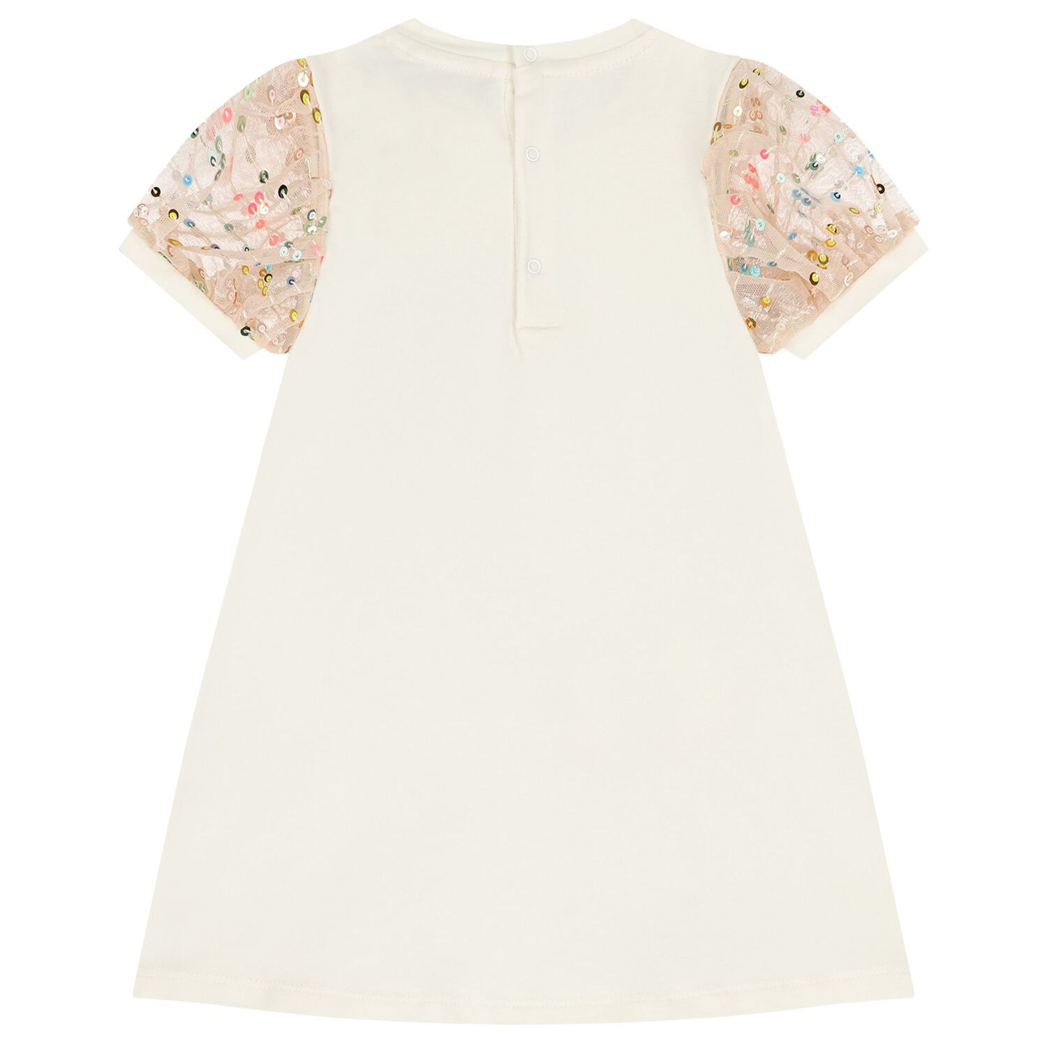 Younger Girls Ivory Bag Logo Dress, 1, hi-res image number null