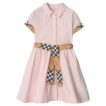 Girls Pink Check Dress