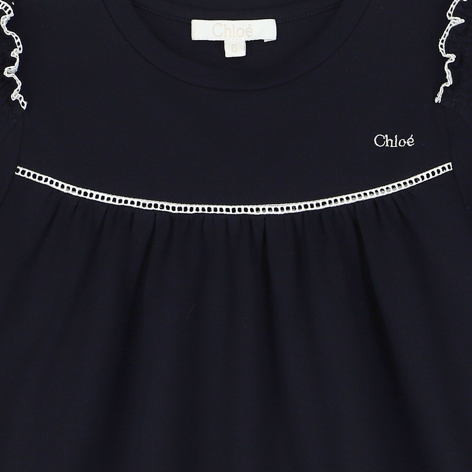 فستان بنات بالشعار باللون الكحلى, 1, hi-res