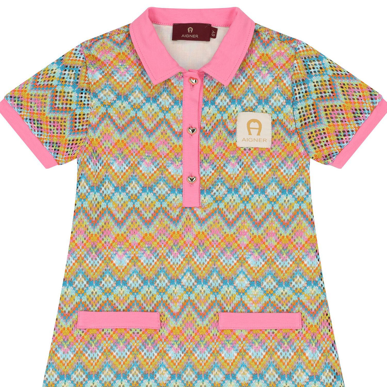 Girls Multi-Coloured Logo Dress, 1, hi-res