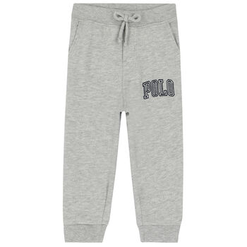 Boys Grey Logo Joggers