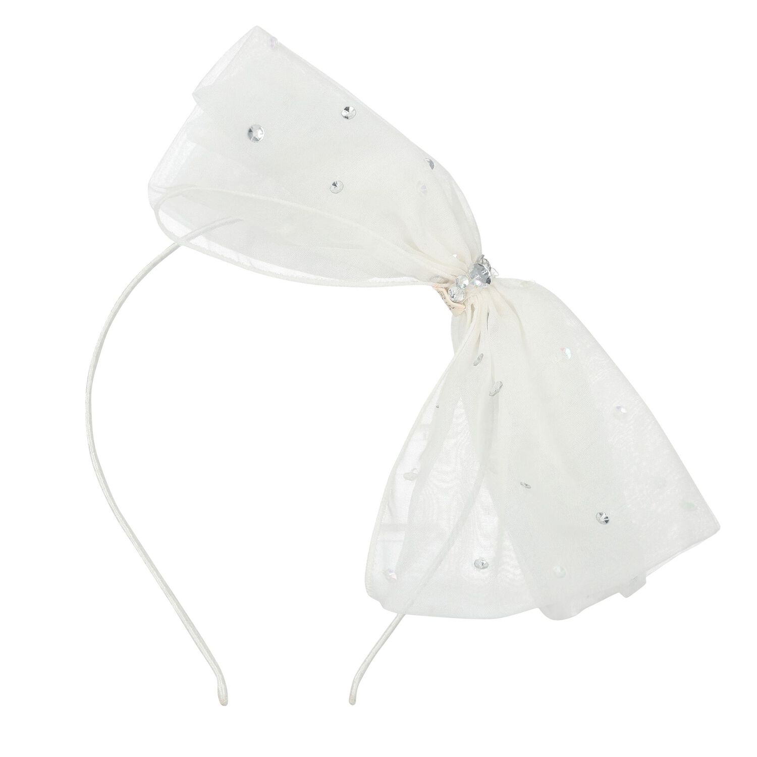 Girls Ivory Bow Headband, 2, hi-res image number null
