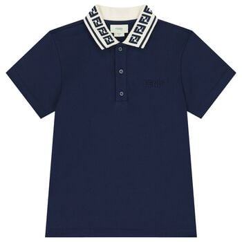 Boys Navy Logo Polo Shirt