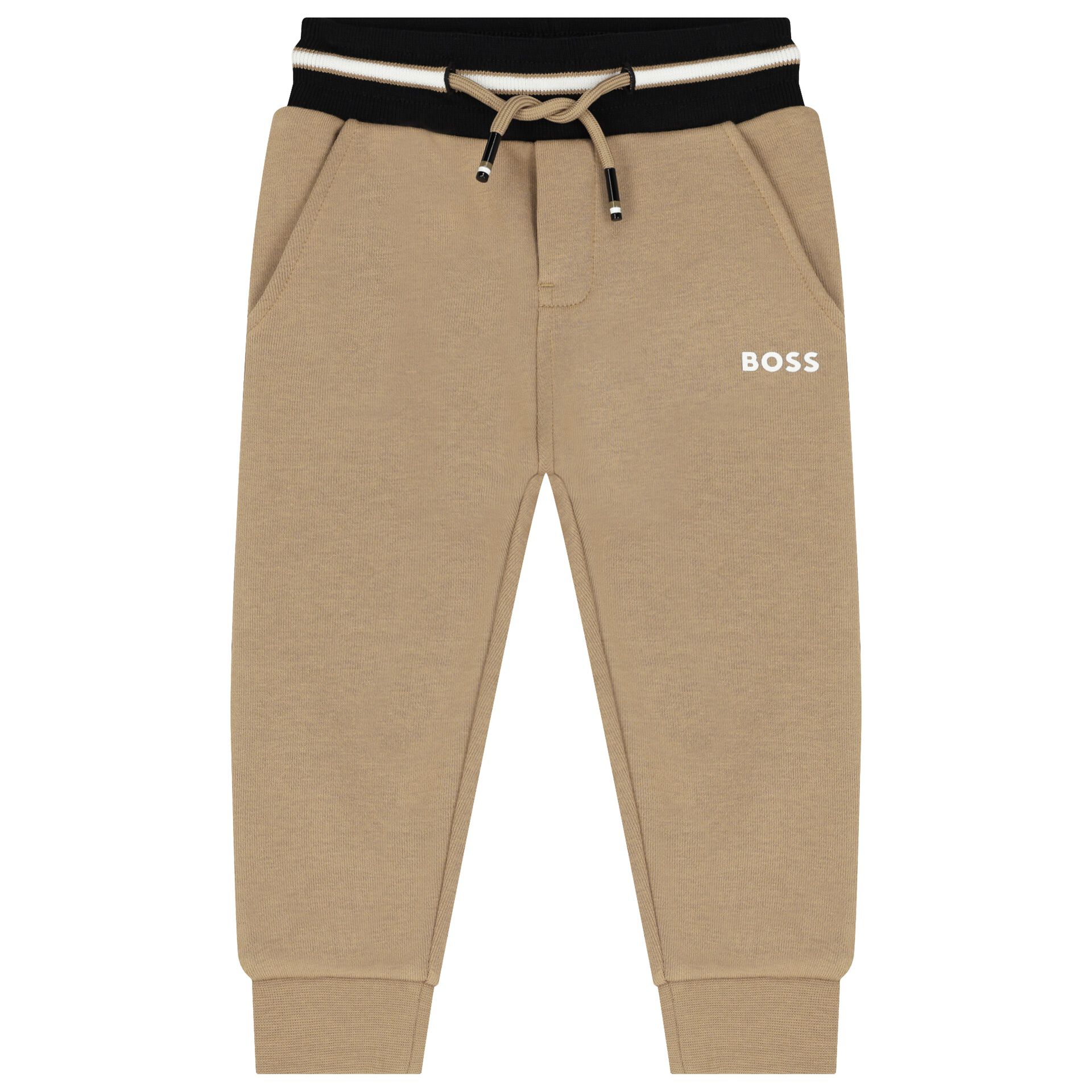 BOSS Younger Boys Beige Logo Joggers Junior Couture USA