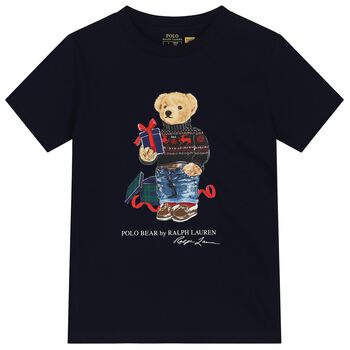 Boys Navy Blue Polo Bear T-Shirt
