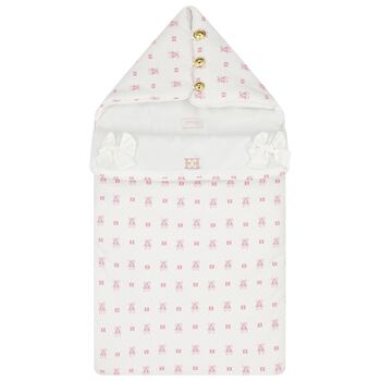 Baby Girls White & Pink Logo Nest