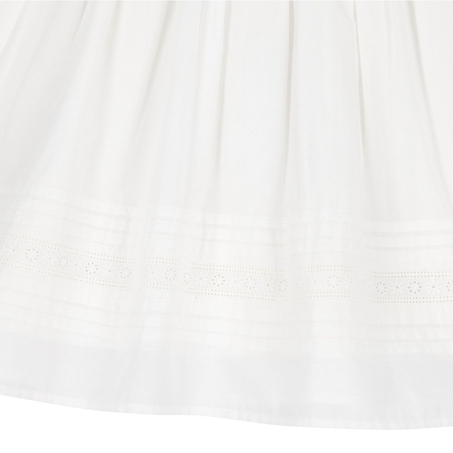 Girls White Logo Broderie Anglaise Dress, 1, hi-res