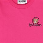 Younger Girls Pink Teddy Bear Logo Long Sleeve Top, 3, hi-res