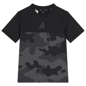 Boys Black Camoflauge T-Shirt
