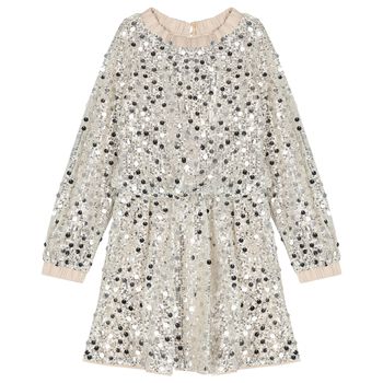 Girls Silver Embellished Dress