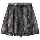 Girls Black & Beige Paisley Skirt, 2, hi-res