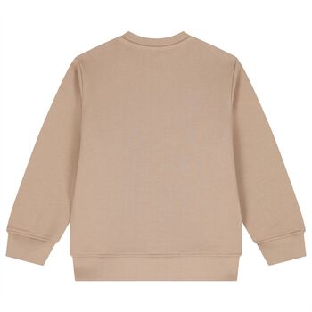Boys Beige Horse Logo Sweatshirt