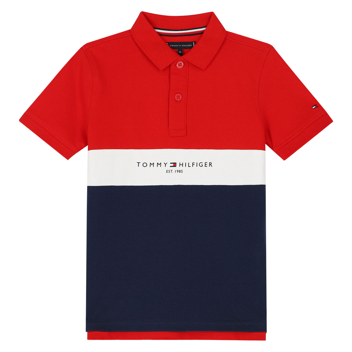 Tommy Hilfiger Boys Red, White & Navy Logo Polo Shirt | Junior 