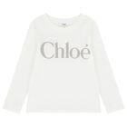 Girls Mini Me White Long Sleeve Top, 1, hi-res