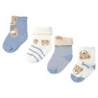 Baby Boys Blue & Ivory Socks ( 4 Pack ), 2, hi-res