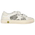 Girls Ivory & Silver Logo Trainers, 1, hi-res