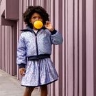 Girls Navy Blue Embellished Jacket, 1, hi-res