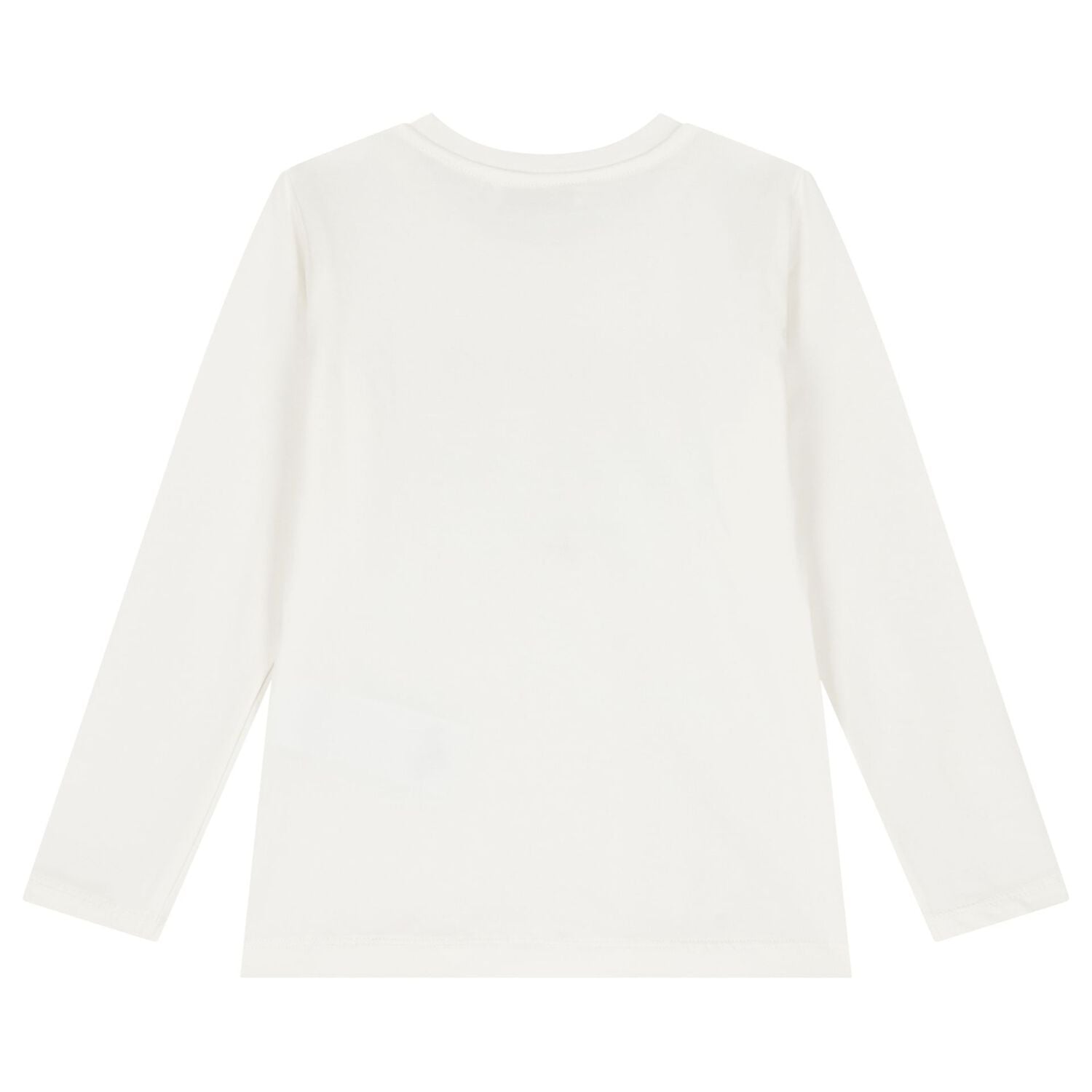 Girls Ivory Floral Logo Long Sleeve Top, 1, hi-res