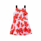 Girls Red & Pink Cotton Dress, 1, hi-res