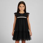 Girls Black & Gold Tulle Dress, 1, hi-res