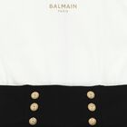 Girls White & Black Logo Dress, 1, hi-res