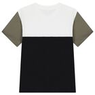 Boys White & Black Logo T-Shirt, 1, hi-res