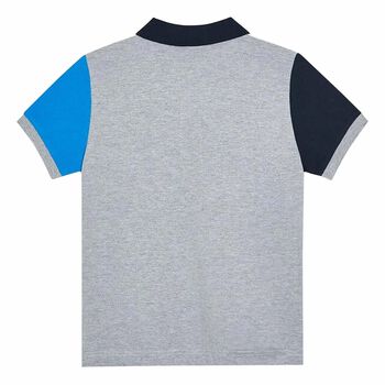 Boys White & Grey Logo Polo Shirt