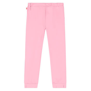 Girls Pink Ruffled Joggers