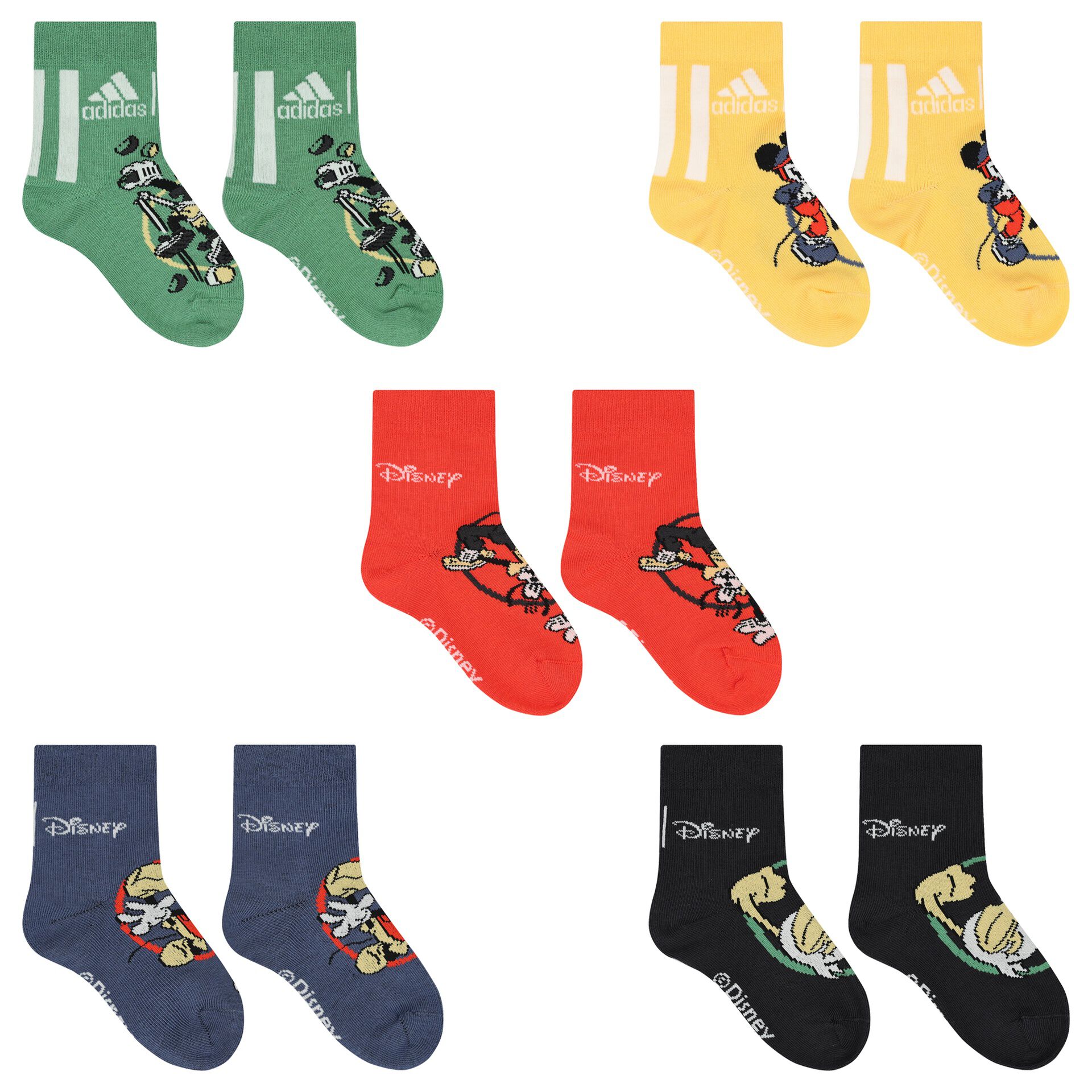 Adidas Kids Multi Coloured Disney Logo Socks 5 Pack Junior Couture Bahrain