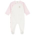 Baby Girls White & Pink Barocco Babygrow, 2, hi-res