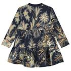 Girls Navy Blue Floral Paisley Dress, 2, hi-res